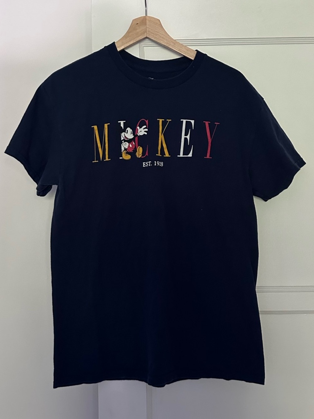 Vintage Style Disney Mickey Mouse “EST. 1928” tee, size Medium, 100% cotton